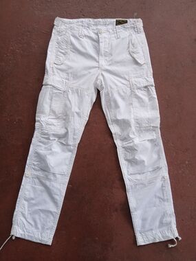 Polo Ralph Lauren M-1957 Straight Fit Utility Cargo Pants White Size 30x30 Army